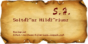 Soltész Hiláriusz névjegykártya